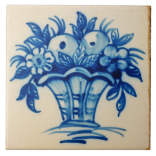 Repro Software Bouquet Blumen Vase Blau Delft Fliese