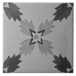 Repro Spanische Geometrische Azulejos Floral Grau Fliese