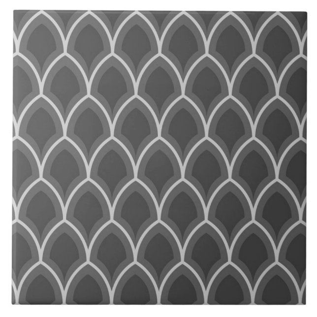 Repro Spanish Geometric Scale Azulejos Gray Tile Fliese (Vorderseite)