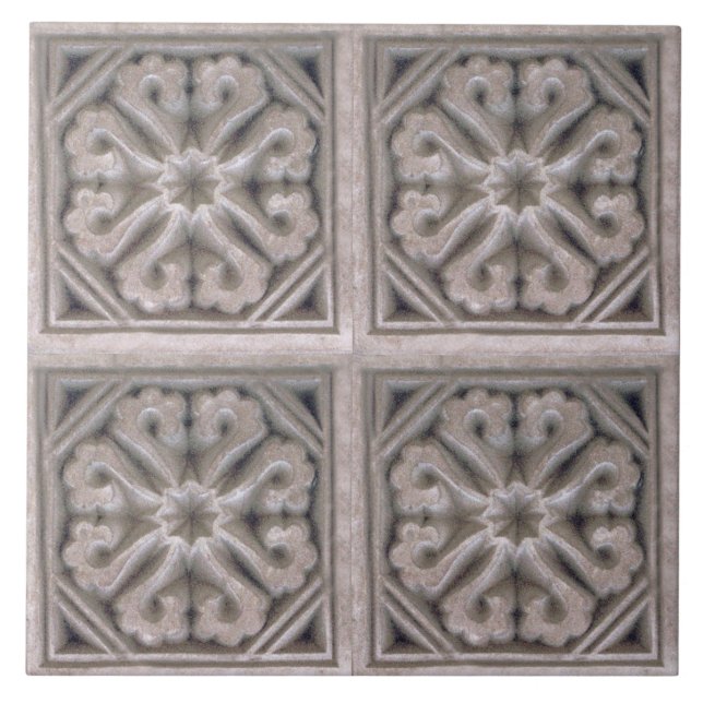 Repro Spanish Maure Floral Pattern Tile Fliese (Vorderseite)