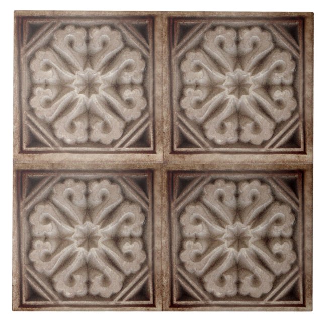 Repro Spanish Maure Pattern Imitate Relief Fliese (Vorderseite)