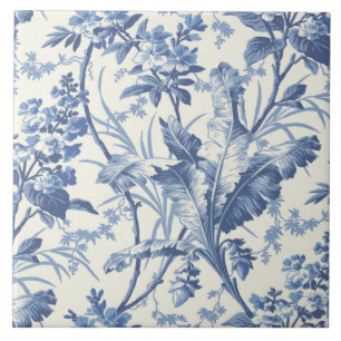 Repro Traditional Floral Blue Delft Fliese