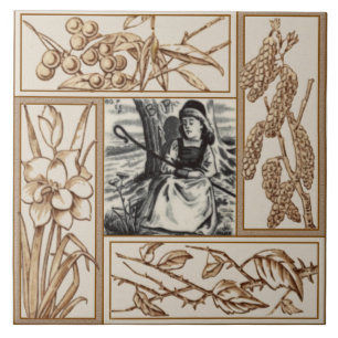 Repro Viktorianisch Bo Peep Kinderzimmer Rhyme Tra Fliese