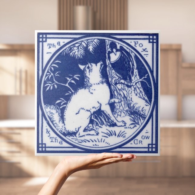 Repro Viktorianisch Minton Tile mit Wolf Fliese (Repro Victorian Minton Tile with Wolf
)