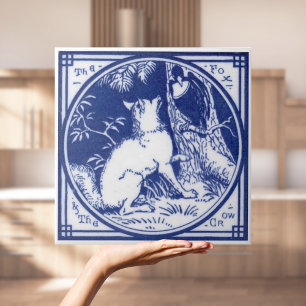 Repro viktorianische Minton-Fliese mit Wolf Fliese