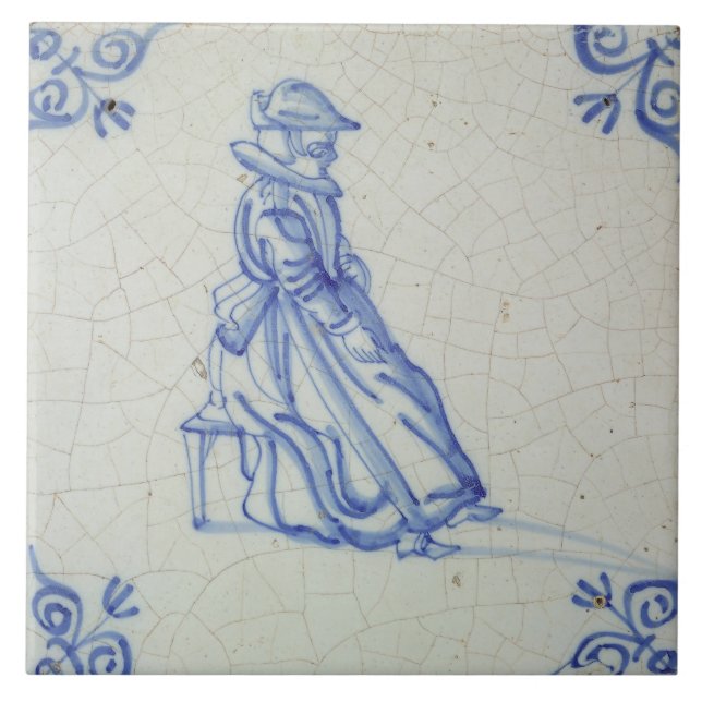 Repro Vintag Dutch Blue und White Delft Fliesen (Vorderseite)