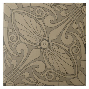 Repro Vintag Geometric Ancient Griy Gray Tile Fliese