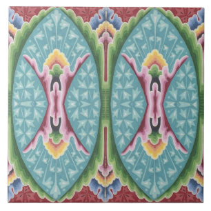 Repro Vintag geometrisch, farbig, farbig Fliese