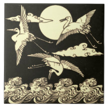 Repro Vintag Minton Black and White English Tile