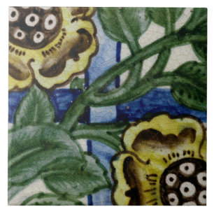 Repro Vintag Rose Trellis Floral De Morgan tiles Fliese
