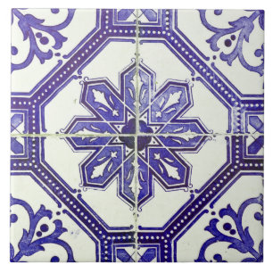 Repro Vintage Blau und Weiß Majorca Fliese