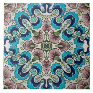 Repro Vintage Blue Maroon Floral De Morgan Fliesen
