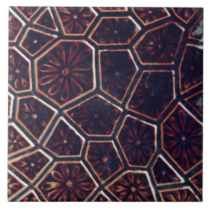 Repro Vintage Faux Relief Braun Geometrisches Blum Fliese