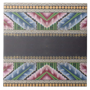 Repro Vintage Geometrische Farbige Griechische Blu Fliese