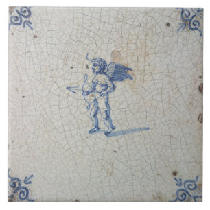 Repro Vintage Niederländische Blau-Weiße Delfter F Fliese
