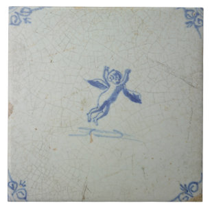 Repro Vintage Niederländische Blau-Weiße Delfter K Fliese