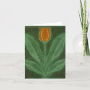 Repro Yellow Green Tulip Art Nouveau Tile Card Einladung