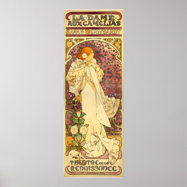 Reproduction of Mucha Poster: La Dame aux Camélias Poster (Vorne)