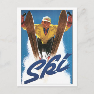 Reproduction Ski poster Postkarte