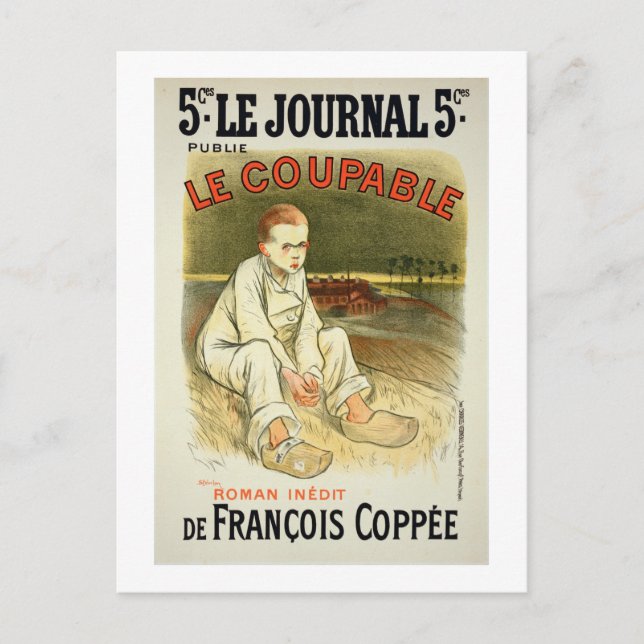 Reproduktion eines Plakats Werbung für den Roman " Postkarte (Vorderseite)