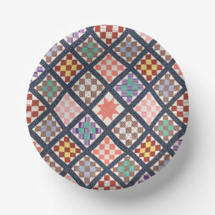 Reproduktion eines Vintagen Quilts aus dem Jahr 18 Pappteller