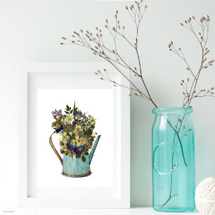 Reproduktion gepresste Blume in Wasserkochern Poster