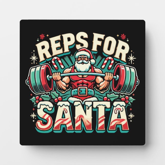Reps for Santa - Funny Christmas Fitness Fotoplatte (Vorderseite)