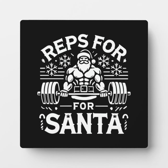 Reps for Santa - Funny Christmas Fitness Fotoplatte (Vorderseite)