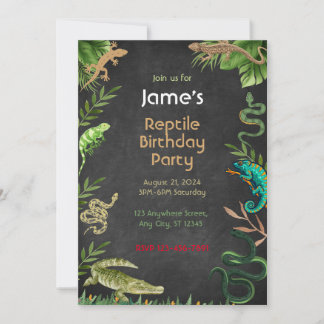 Reptil Birthday Party Einladung