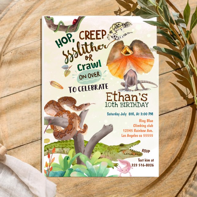 Reptil Birthday Party Einladung (Von Creator hochgeladen)
