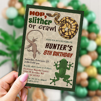 Reptil-Einladung, Reptile Show Geburtstag einladen Einladung