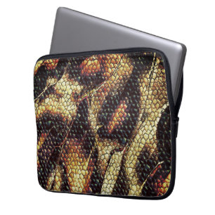 Reptil Leder mit gelblich-braunen Flecken? Laptopschutzhülle