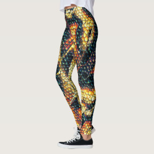 Reptil Leder mit gelblich-braunen Flecken? Leggings