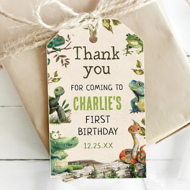 Reptil Show Geburtstagsparty Geschenkanhänger (Von Creator hochgeladen)