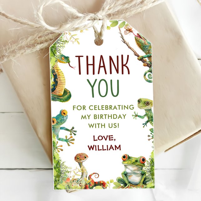 Reptil Show Geburtstagsparty Geschenkanhänger (Von Creator hochgeladen)