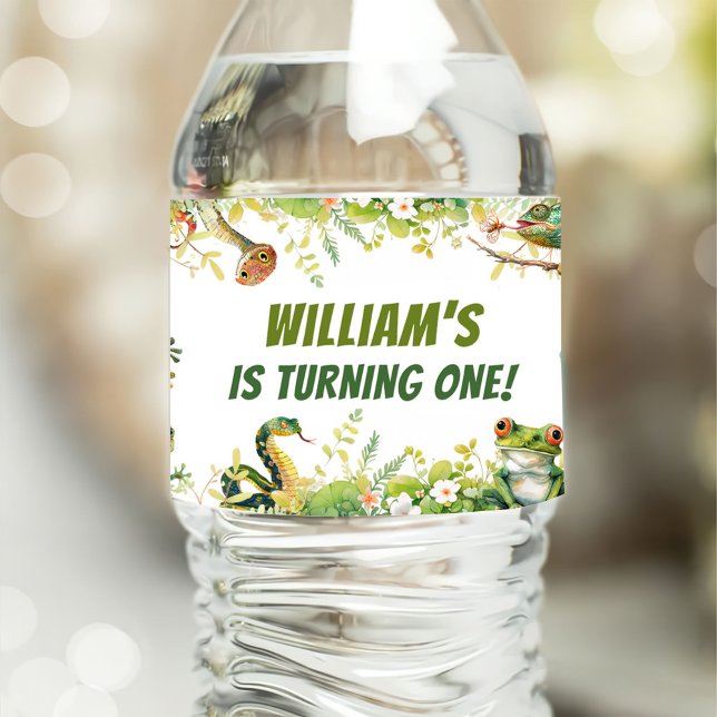 Reptil Show Geburtstagsparty Wasserflaschenetikett (Von Creator hochgeladen)