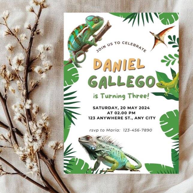 Reptile Birthday Einladung (Von Creator hochgeladen)
