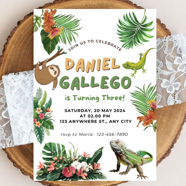 Reptile Birthday Einladung (Von Creator hochgeladen)