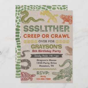 Reptile Birthday Einladung   Reptil-Party