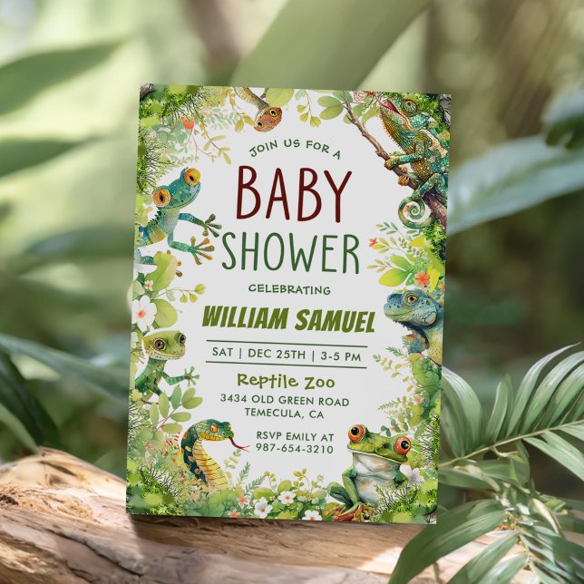 Reptile Boy Baby Boy Dusche Einladung (Von Creator hochgeladen)