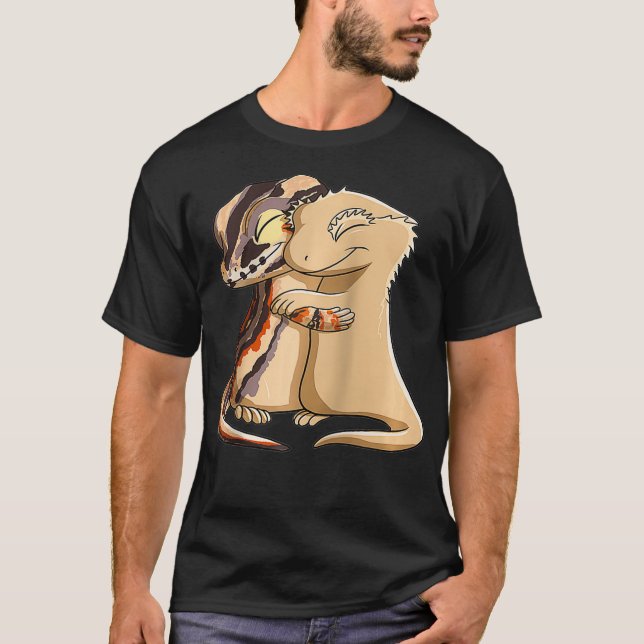 Reptile Gargoyle Gecko Hugging Crested Gecko  T-Shirt (Vorderseite)