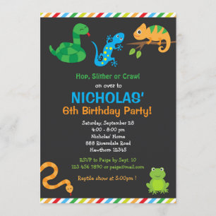 Reptile Geburtstagsparty Einladung / Reptile Party