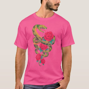 Reptile Keeper Floral Schlange Tiere Rose Schlange T-Shirt