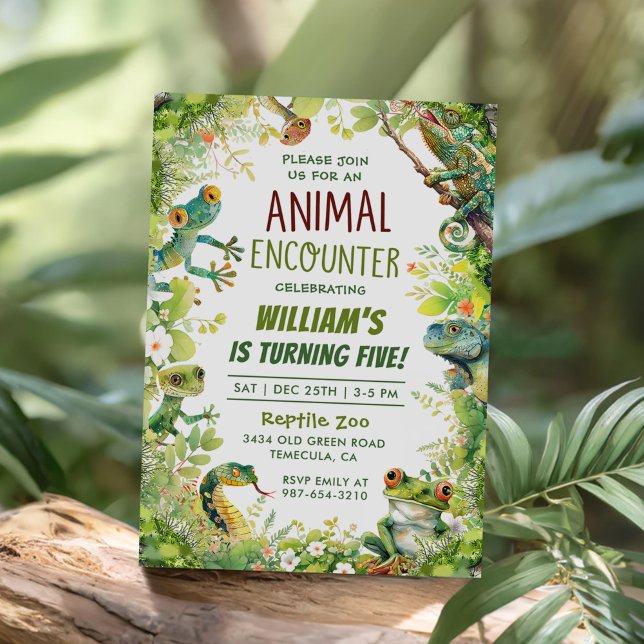 Reptile Kids Boy Geburtstagsparty Einladung (Von Creator hochgeladen)