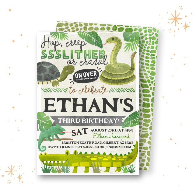 Reptile Kindergeburtstag Einladung (Von Creator hochgeladen)