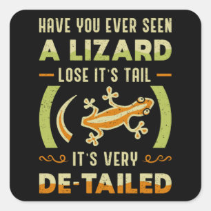 Reptile Lizard Gecko Animal Reptiles Funny Gift Quadratischer Aufkleber