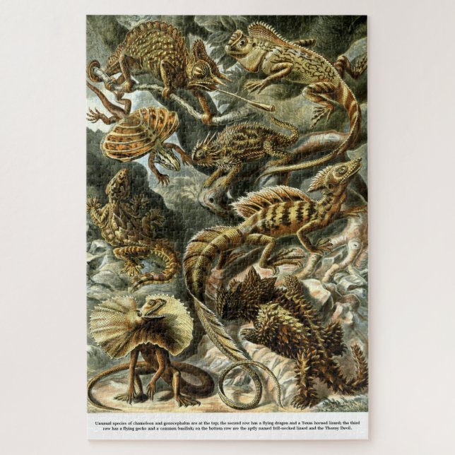 Reptile Lizards von Ernst Haeckel Puzzle (Vertikal)