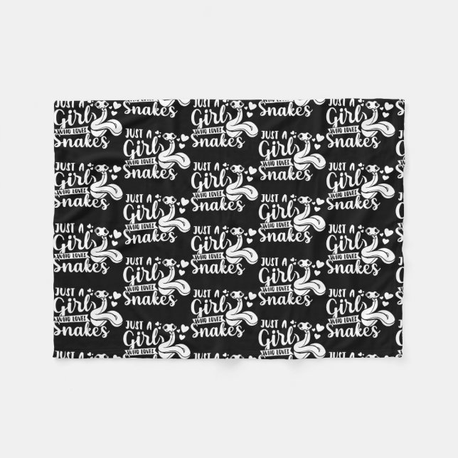 Reptile Lover nur ein Mädchen, das Schlangen Liebe Fleecedecke (Vorderseite (Horizontal))