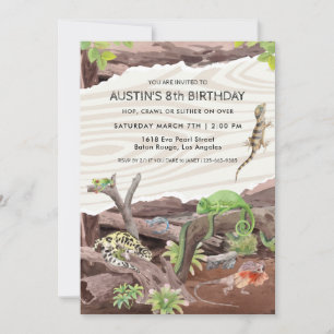 Reptile Show Geburtstagsparty Einladung