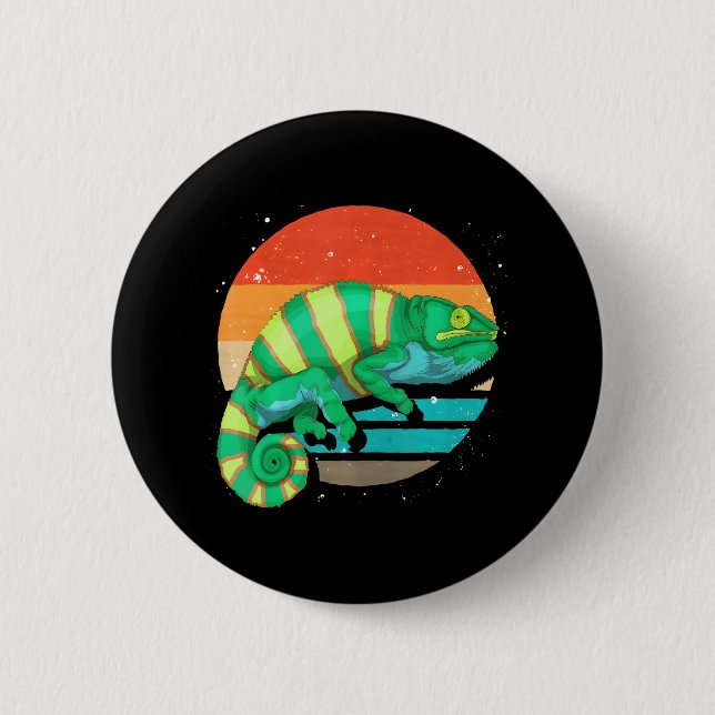 Reptile Wildlife Tropical Animal Lizard Chameleon Button (Vorderseite)